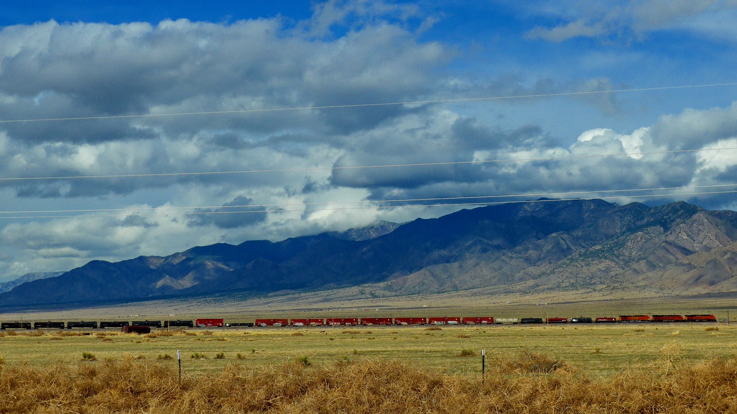 Long, long train on our drive to Albuquerque